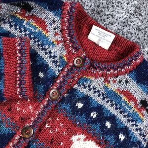 Bebhinn Marten Sweater Womens Medium Multicolor Wool Fair Isle Sheep Cardigan